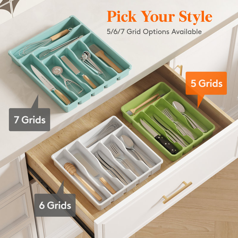 Tiroir de rangement pour couverts Silverware, Vert