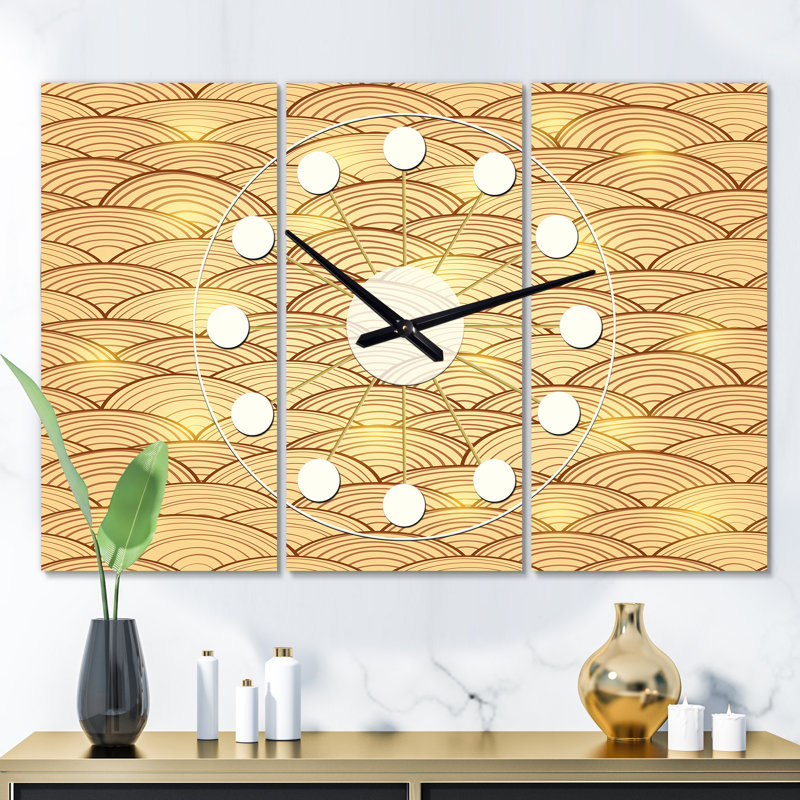 Horloge murale ciel surdimensionné Mid-Century
