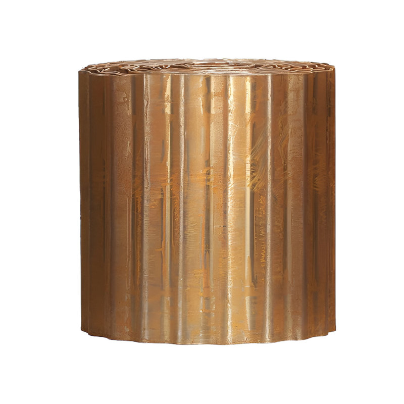 Corrugated Metal Lawn Edging Garden Border Roll - 12m, Orange