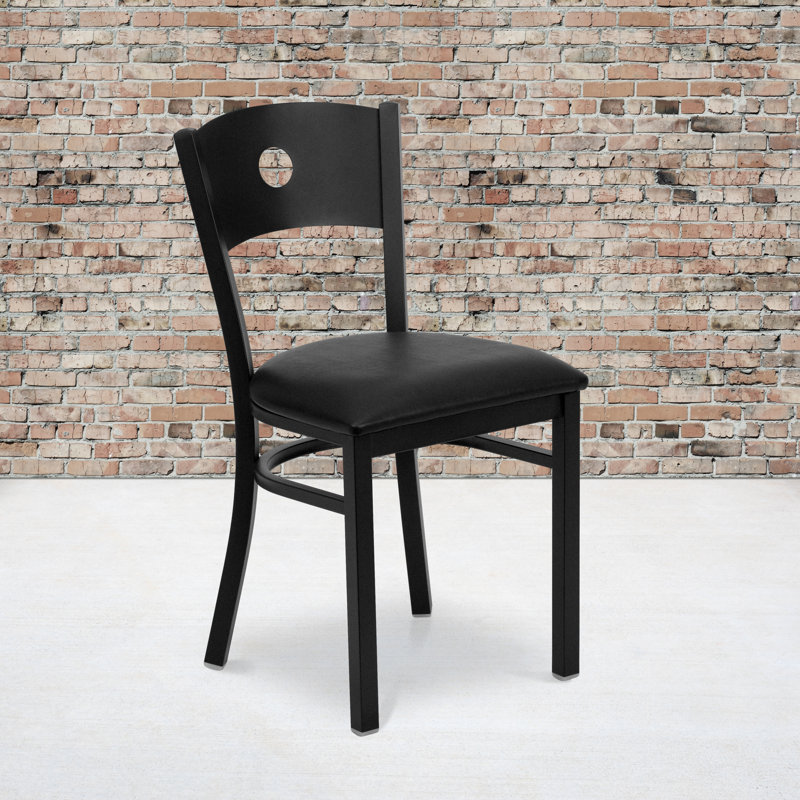 Chaise de restaurant Merlina, Vinyle noir