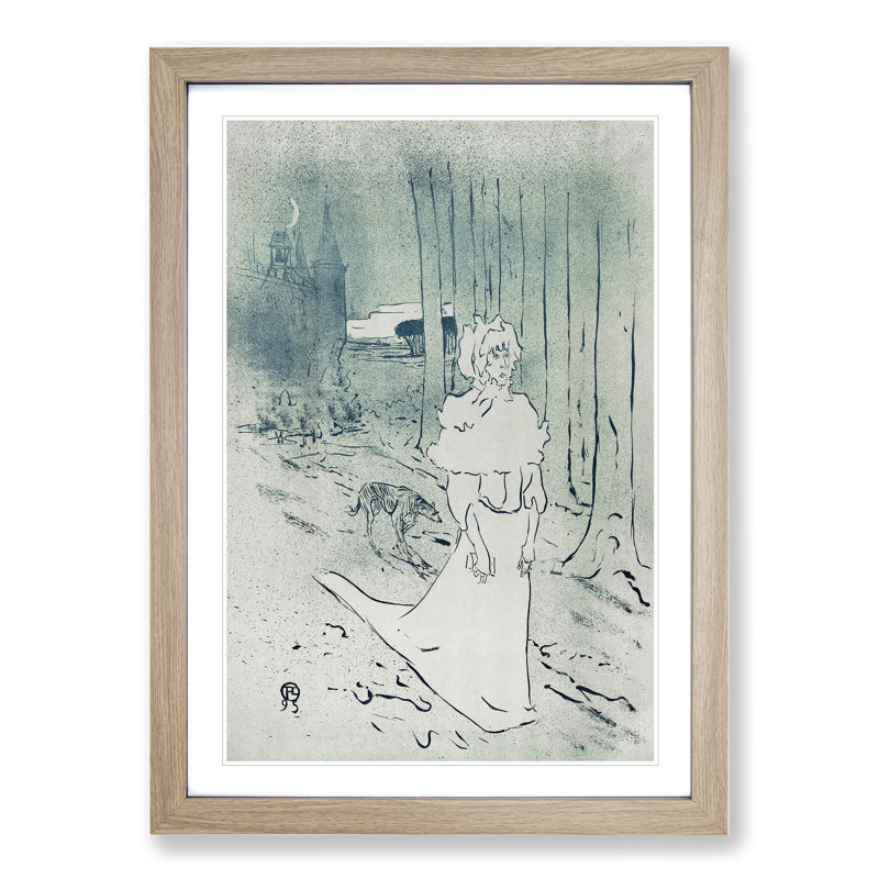 The Chatelaine by Henri de Toulouse-Lautrec - Picture Frame Painting, 36cm H x 27cm W x 2cm D, Oak Framed