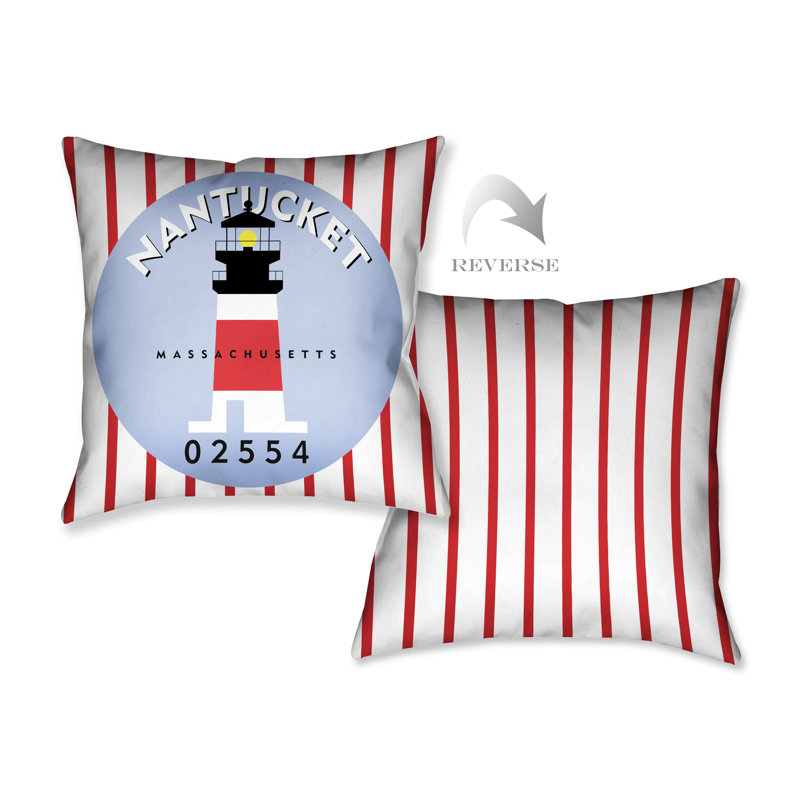 Nantucket Striped Reversible Throw Pillow
