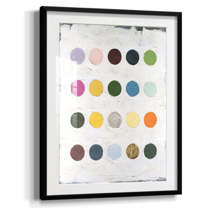Chroma Dots II, Papier avec cadre noir, Blanc