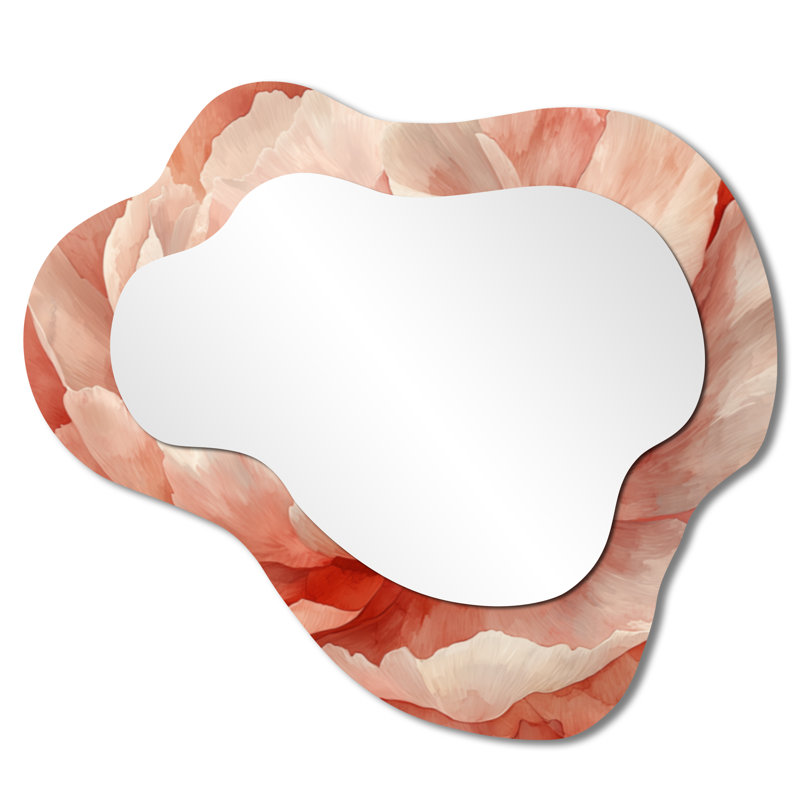 Miroir mural de pivoines, miroir de coiffeuse traditionnel, 25 po x 28 po