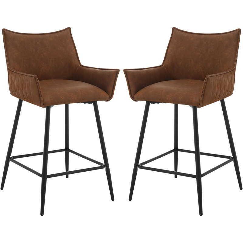 Anjum Upholstered Counter Stool, Brown