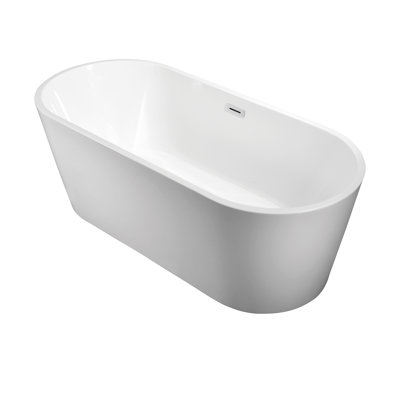 59.06'' x 23.69'' Freestanding Soaking Acrylic Bathtub
