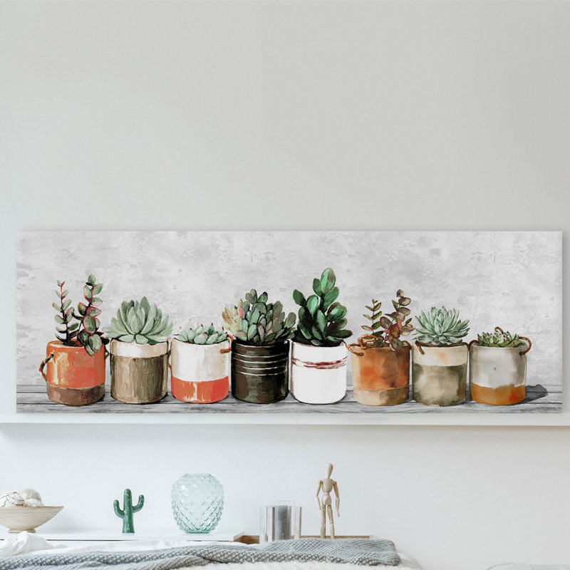 Impression encadrée « indoor succulents », H 10 po x l 30 po x P 1,5 po