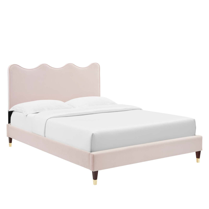 Lit plateforme en velours actuel Performance par Modway, Simple, Blanc