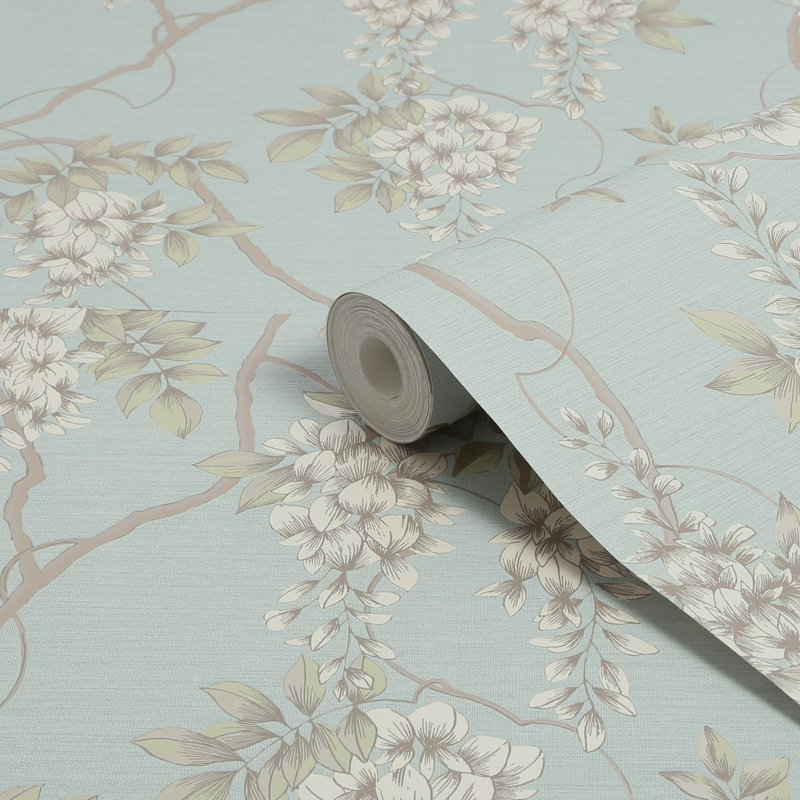 Superfresco Easy Duck Egg Wisteria Floral Wallpaper