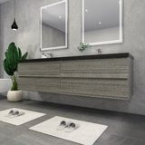 Kirker 83.5'' Double Bathroom Vanity with Acrylic Top