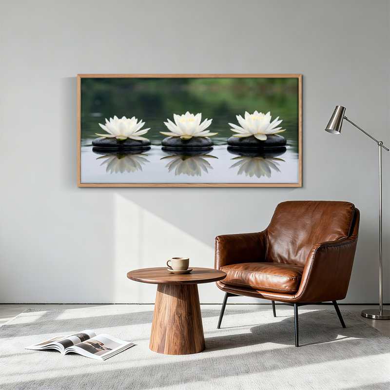 Nénuphars sur toile, ensemble de reproductions d'art sur toile encadrées de 1 x 58 x 28 pouces, 58 po x 28 po