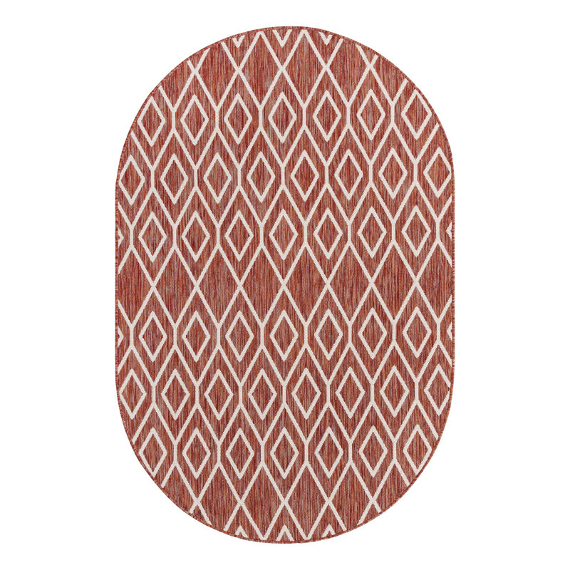 Darcella Turks and Caicos Indoor/Outdoor Rug, Oval 5'3" x 8'