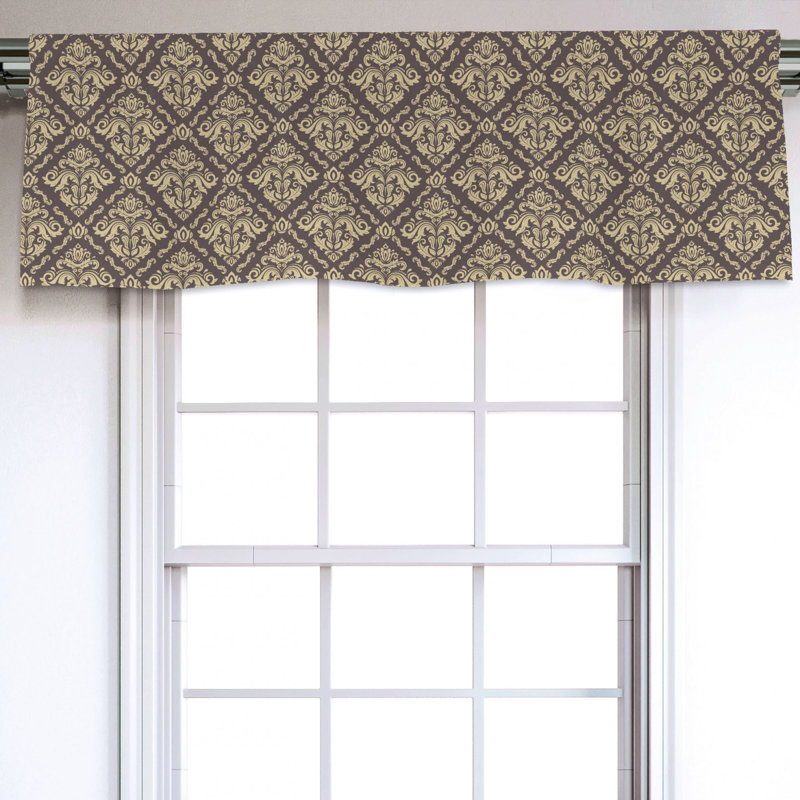 Sateen Damask Ruffled Window Valance