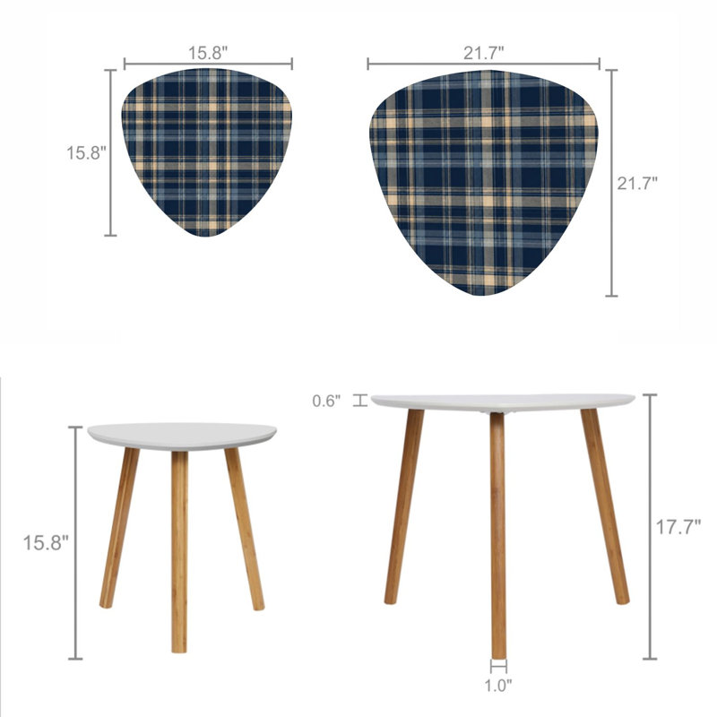 Ensemble de 2 tables basses gigognes Triangle