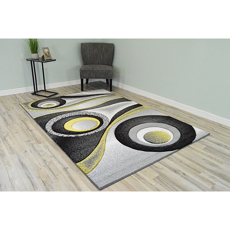 Mccampbell Abstract Indoor Rug, Rectangle 6'6" x 9'2"