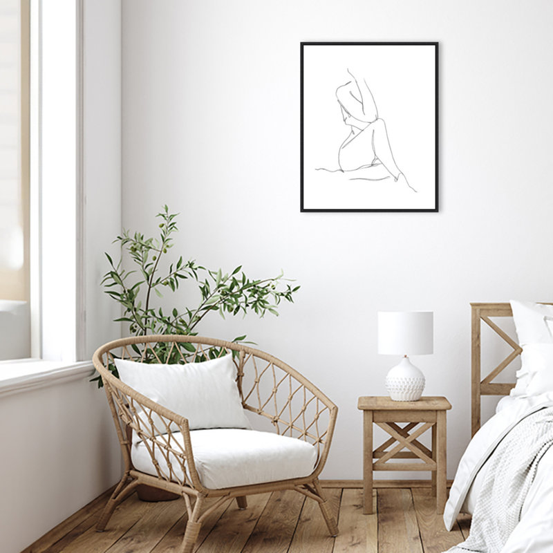 «Fadden Nude Contour S Croquis I encadré sur toile» par Ethan Harper, peinture, H 28 po x l 23 po x P 2 po