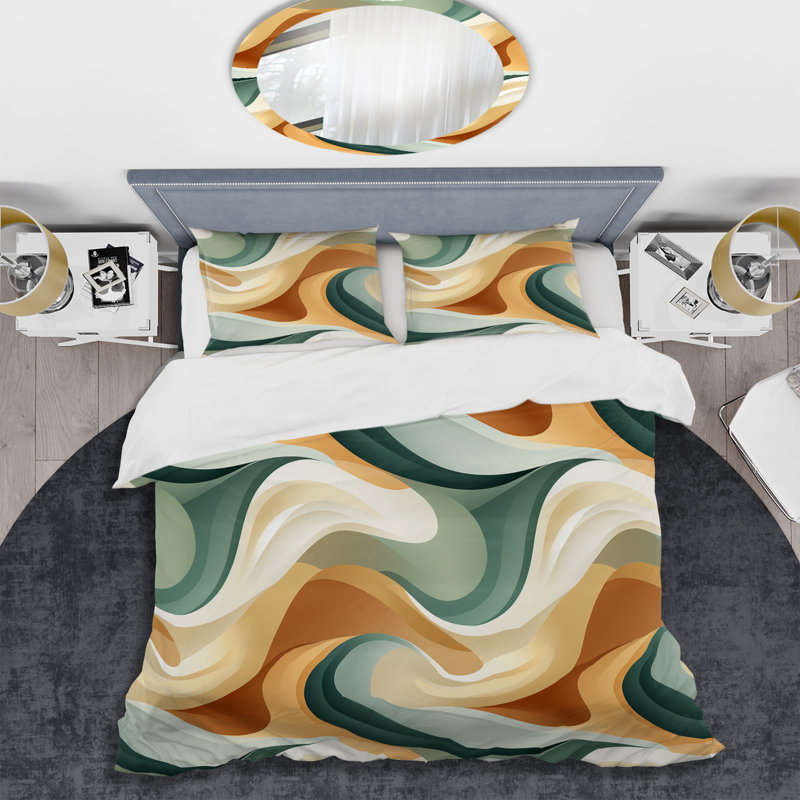 Zen Simplicity - Ensemble de housse de couette abstrait, Housse de couette pour grand lit et 2 taies décor