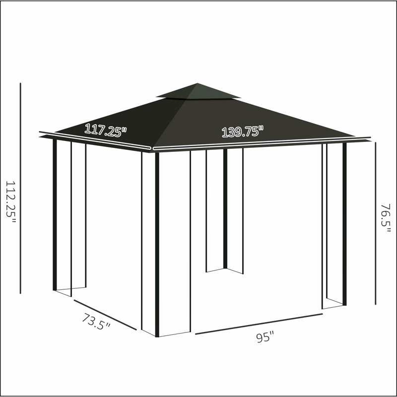 Abri de jardin en métal 10 pi x 11,5 po Outsunny