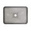 Lavabo de salle de bain rectangulaire en cristal 18 po CORA, noir transparent, sans robinet