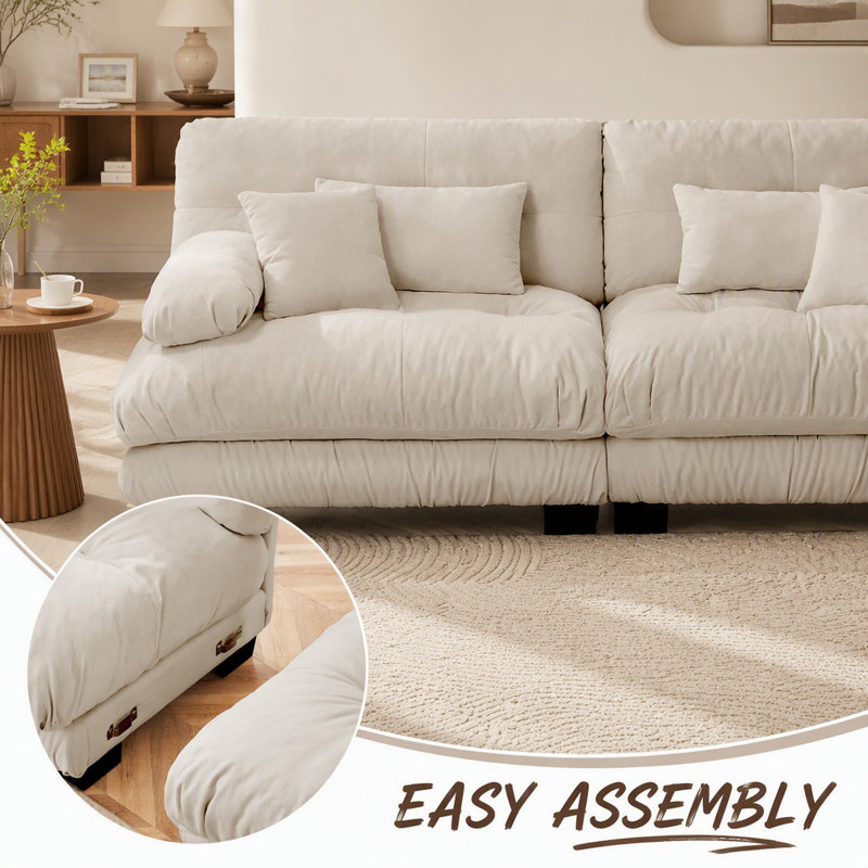 Upholstered 0.03 " Chenille Seating Component, Light Coffee Chenille