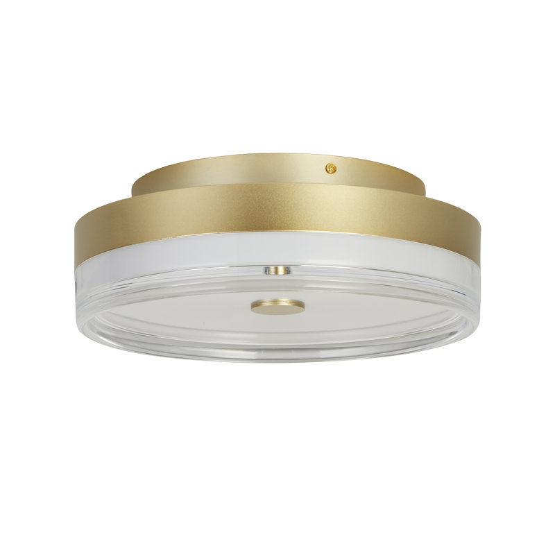 Bacquie Acrylic LED Flush Mount, Gold, 11cm H x 40cm W x 40cm D