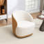 Fauteuil demi-tonneau pivotant en velours Stith-95119119