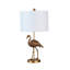 Lampe de table flamant rose mat de 26 pouces - Figurine décorative en résine avec abat-jour tambour en lin blanc, compatible avec les ampoules E26, homologuée UL