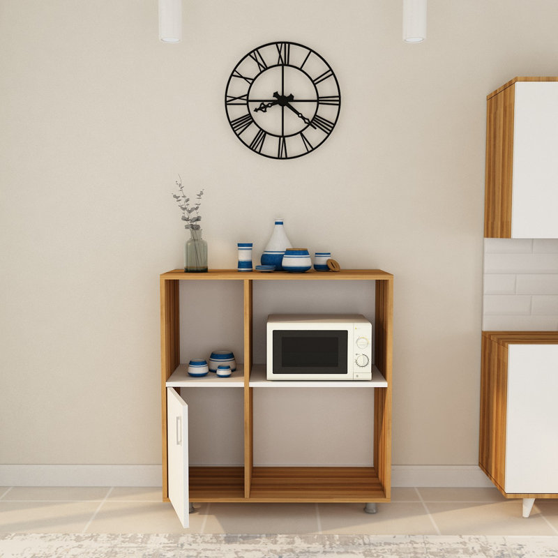 Fakhri 100cm W Manufactured Wood Shelving Unit, Oak/White