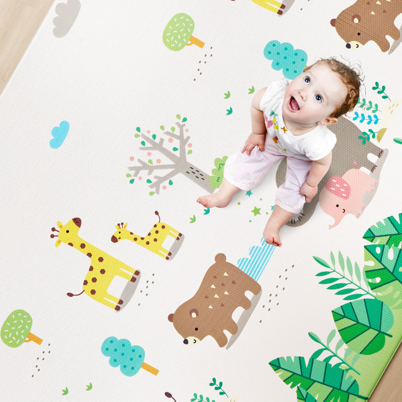 Tapis de jeu pour bébé Baby Crawling, Blanc/vert, L 8,27 po x L 56,69 po