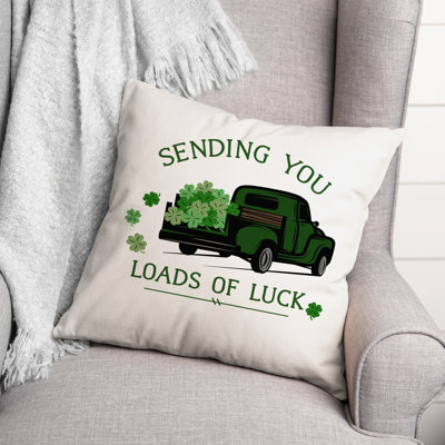 Loads Of Luck Truck  Throw Pillow