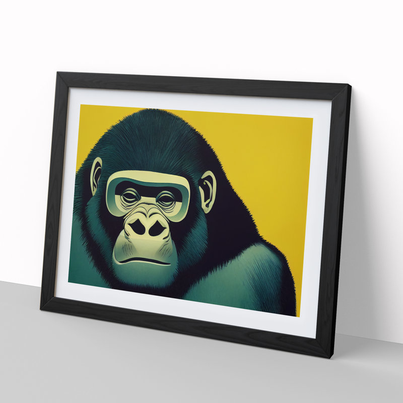 The Good Gorilla Abstract - Single Picture Frame Print, Black, 46cm H x 64cm W