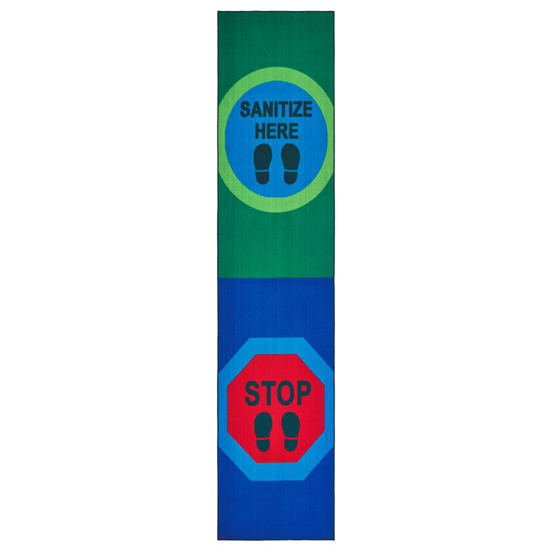 Tapis de couloir bleu / vert / rouge 3 pi x 12 pi KID $ Value