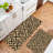 Beige Black Tribal Kitchen Mats, 2 Pcs, for Kitchen & Entryway