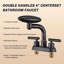 Robinet de lavabo de salle de bain, ensemble central 4 pouces 4 modes 2 poignées avec bec pivotant à 360 °, avec robinet de salle de bain 4 pouces