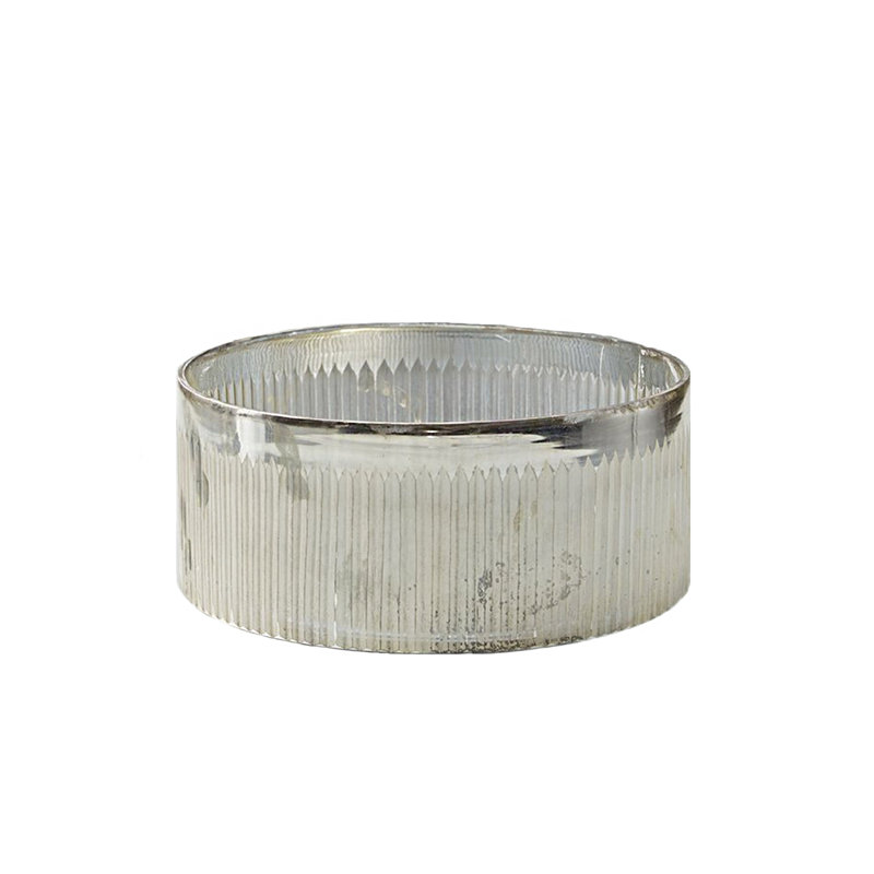 Vase de table en verre Granit, Argent, H 6,5 po x l 5 po x P 5 po