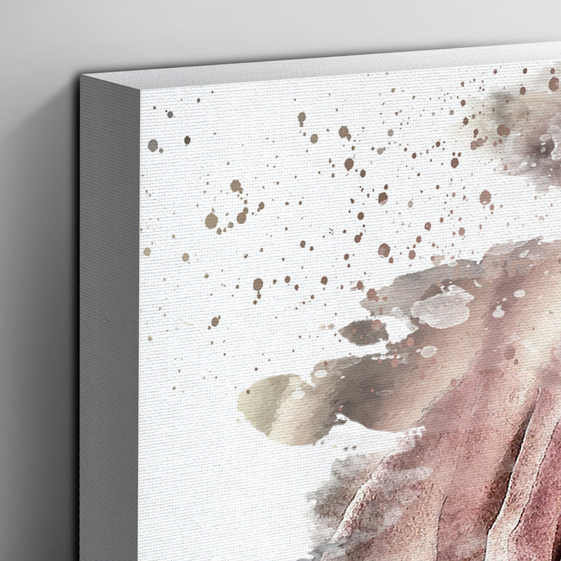 Flower Pink Rose - Wall Art, 40cm H x 60cm W, Wrapped Canvas