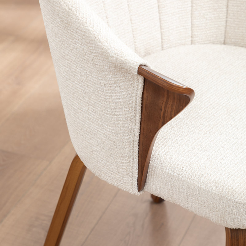 Chaise de salle à manger rembourrée Devault, Beige