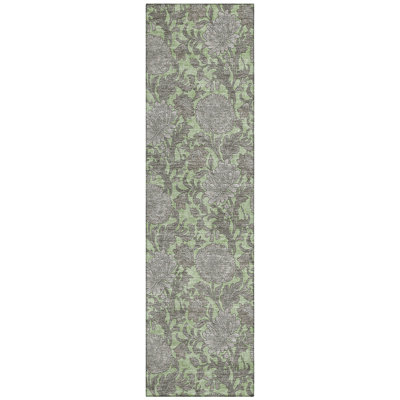 Washable Floral Indoor / Outdoor Rug