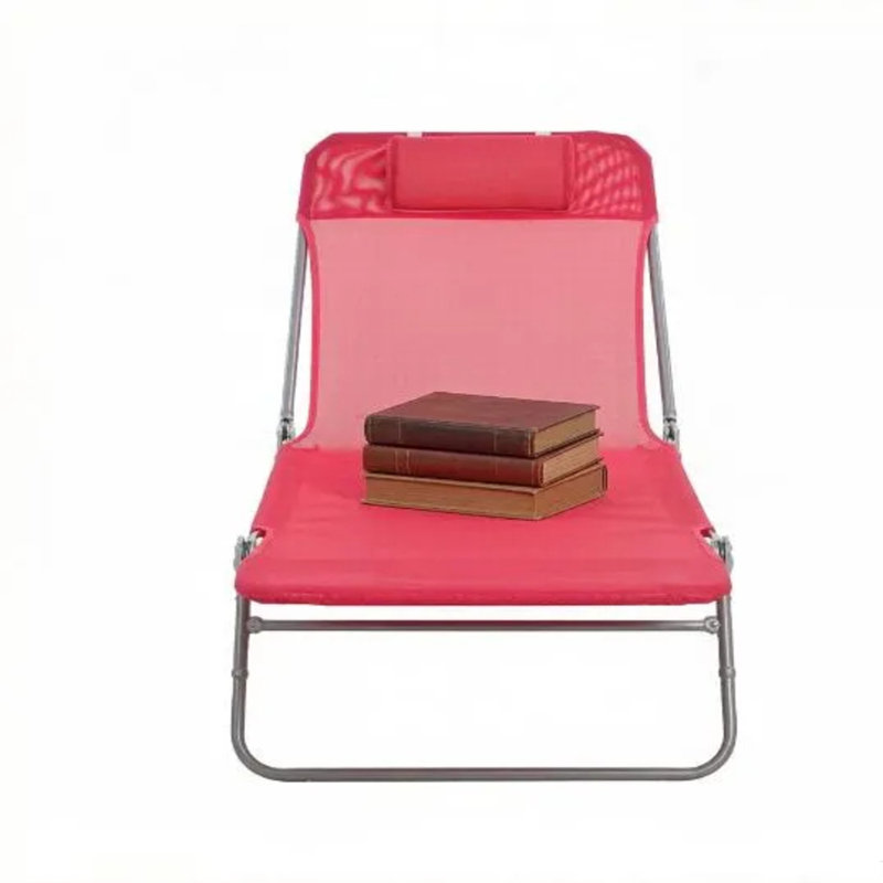 Chaise longue pliante rose pour l'extérieur