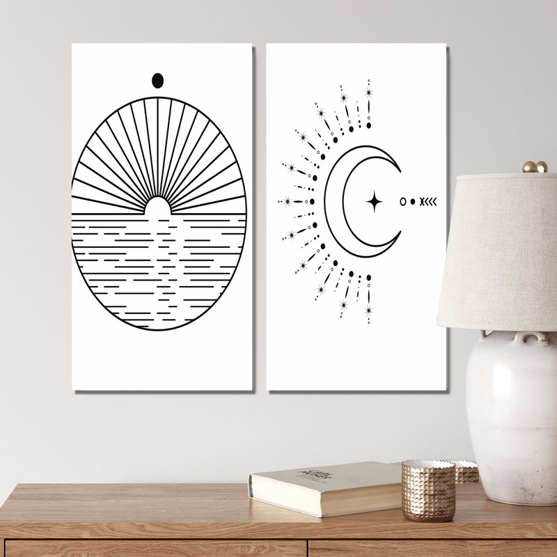 Retro Abstract Minimal Colorful Esoteric Design I " Retro Abstract Minimal Colorful Esoteric Design I " 2 - Pieces