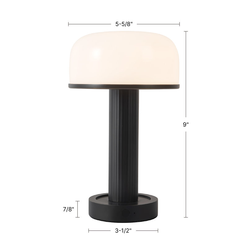 Vienna 9-in Black dimmable LED Table Lamp, Urban Bronze