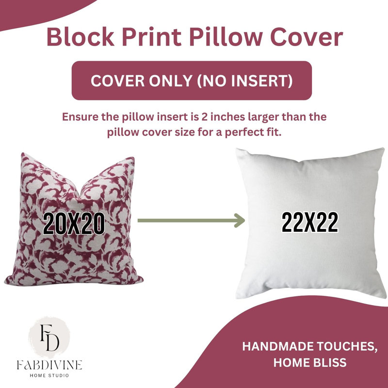 Block Print Throw Pillow Cover, 30 Inch Thick Linen Decorative Cushion Cover, 36" x 14", White/Purple