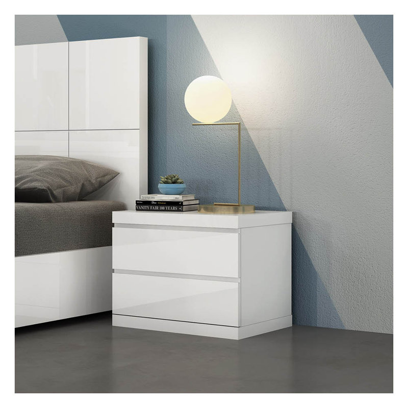 Anna Nightstand , High Gloss White