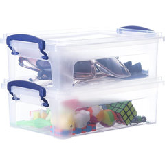 Superio Clear Storage Bins with Lid, 1.75 Qt. Stackable Plastic Deep  Storage Latch Box with Snap Lock Closure