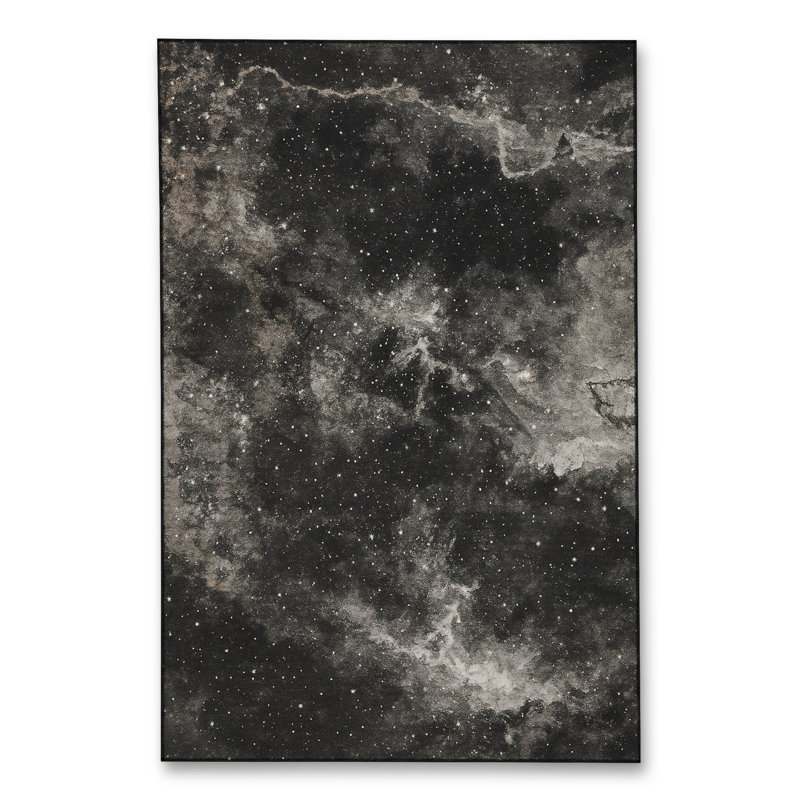 Tapis noir Mosso, 4'11" x 7'7"