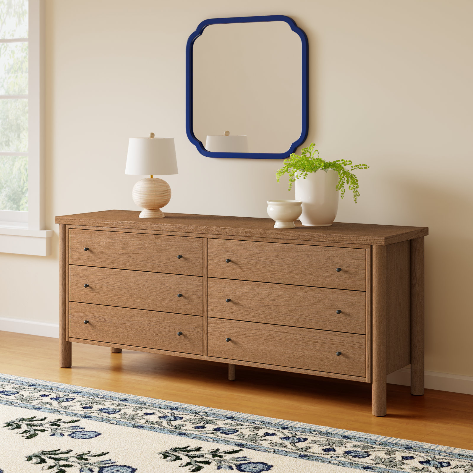 Linda 6 - Drawer Dresser, Brown