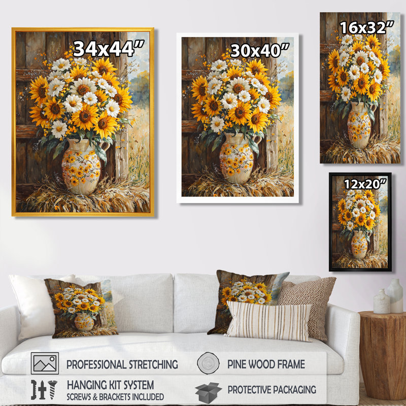 Donie - Floral Canvas Prints, Toile tendue, Ne s’applique pas, H 20 po x l 12 po
