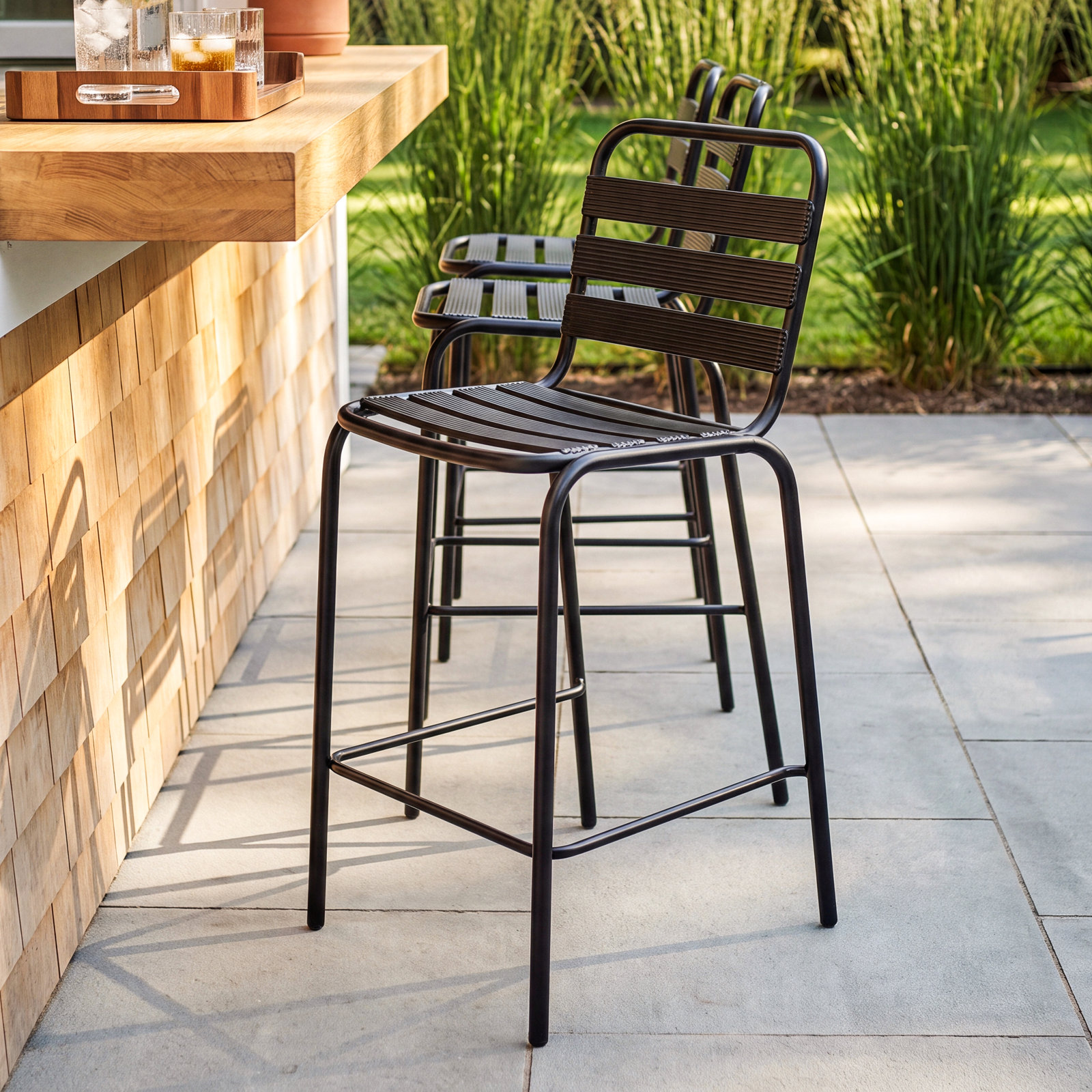 Yakima Patio Bar Stool, Black