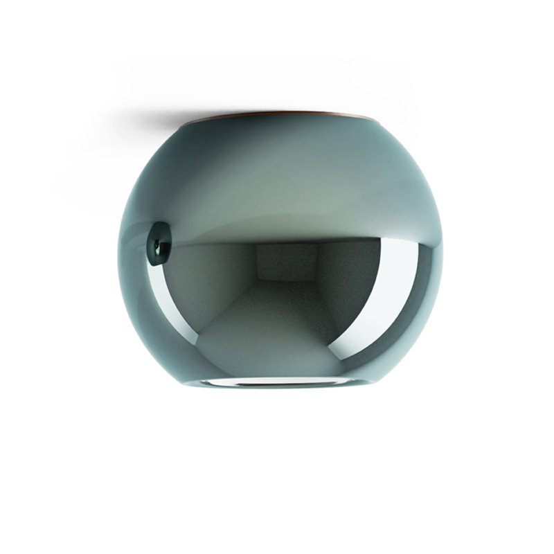 Glo, Matt Bronze, 7.9" H x 9.8" W x 9.8" D, Mirroring Green