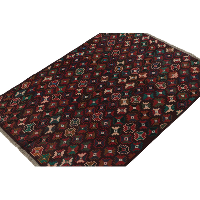 Hand Knotted Wool Area Rug in Brown